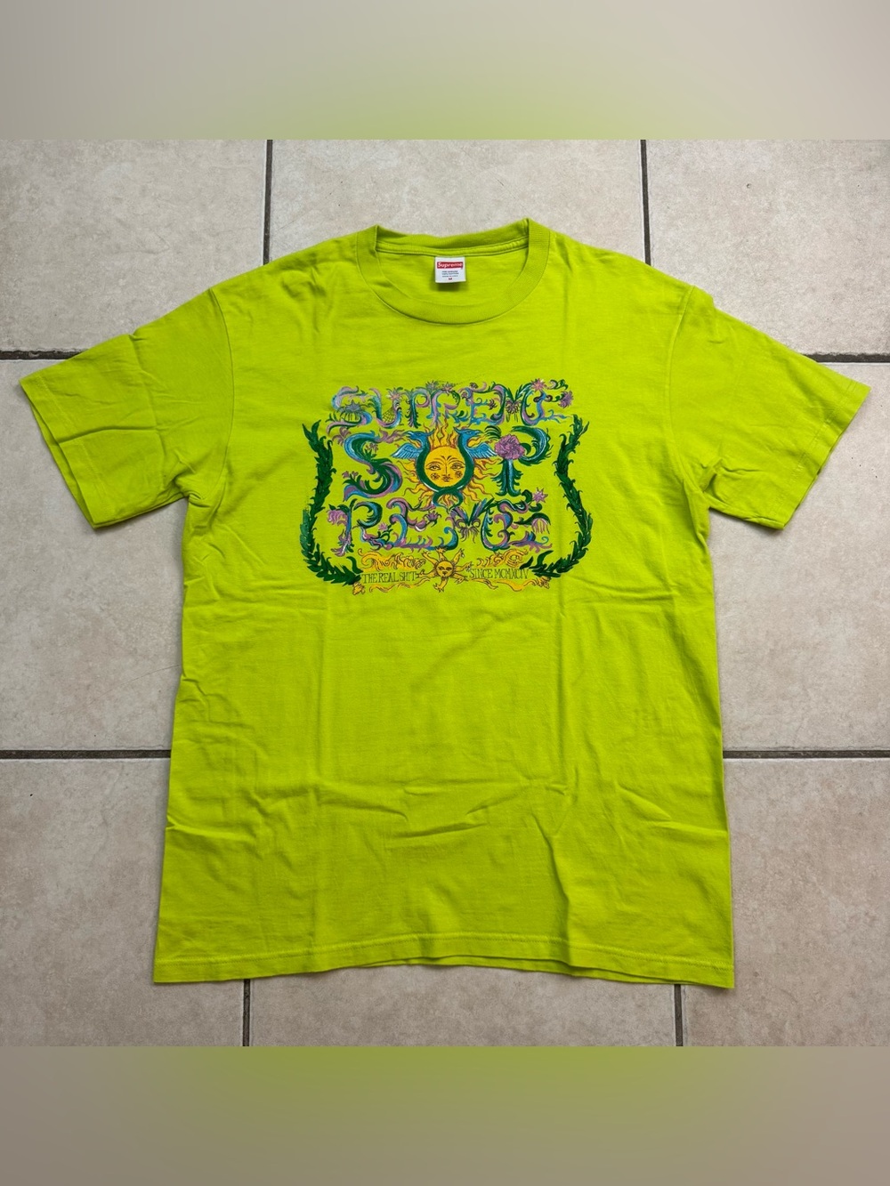 Supreme Sun Crest Green T Shirt Size M